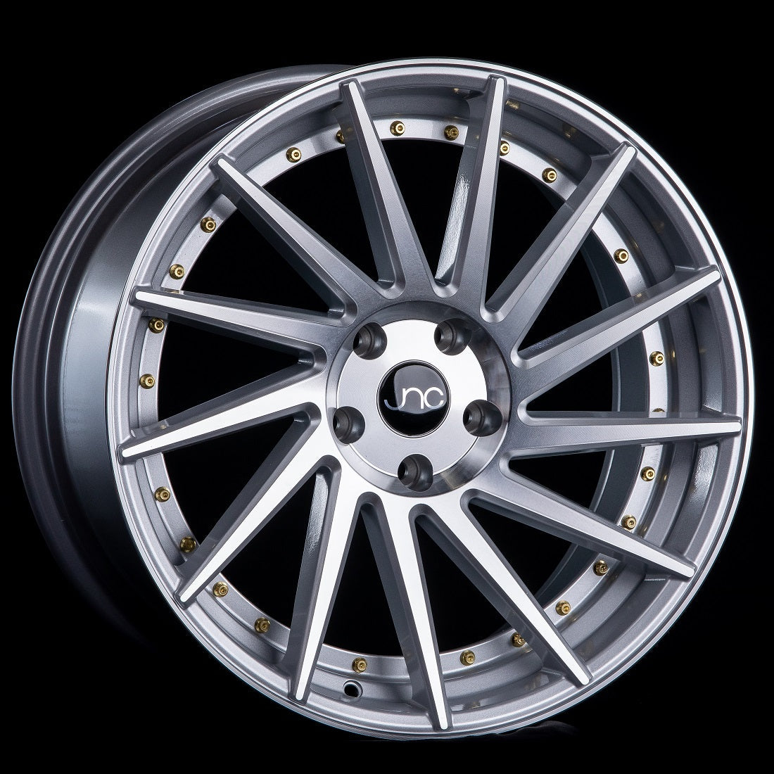 JNC051 Silver Brushed /Gold Rivets