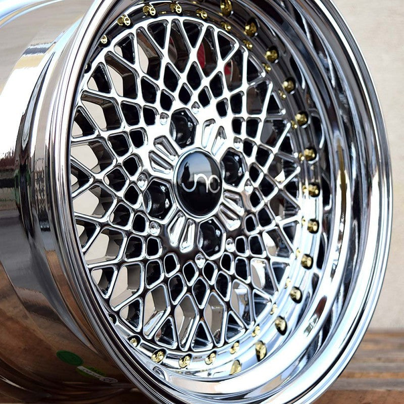 JNC045 Platinum w/ Gold Rivets
