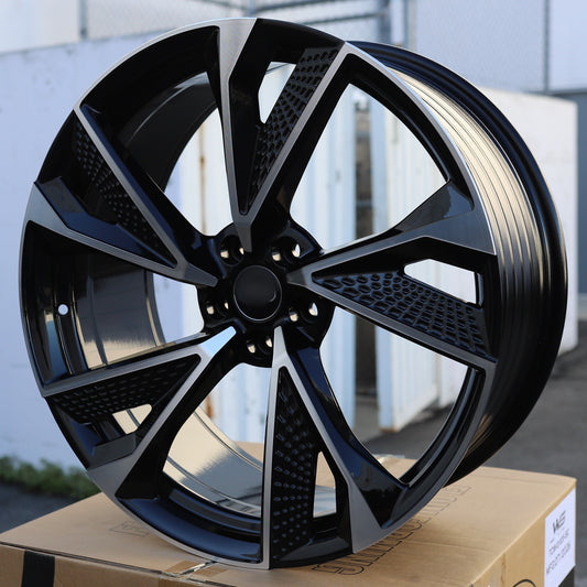 RS7 Style Multi-Spoke Wheels Black Machine Face | AU04