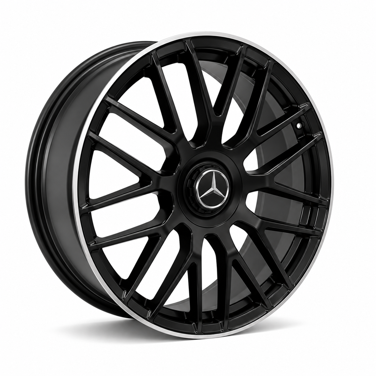 C63 AMG Style Wheels Matte Black Machined Lip | MB03