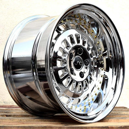 JNC046 Platinum w/ Gold Rivets