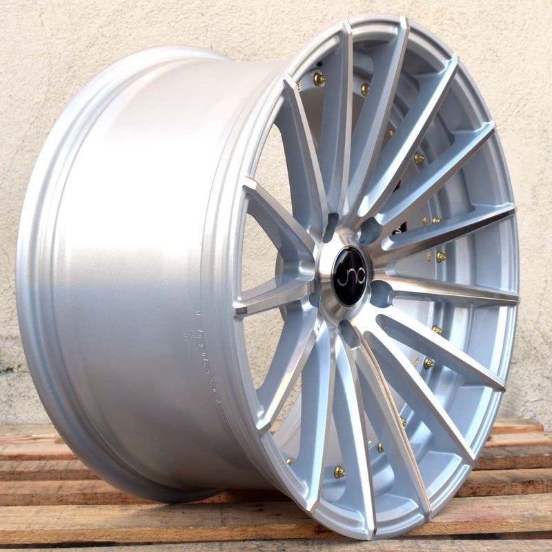 JNC042 Silver Machined Face Gold Rivets