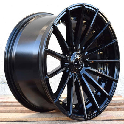 JNC042 Gloss Black Gold Rivets