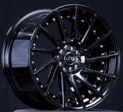 JNC051 Gloss Black/Gold Rivets