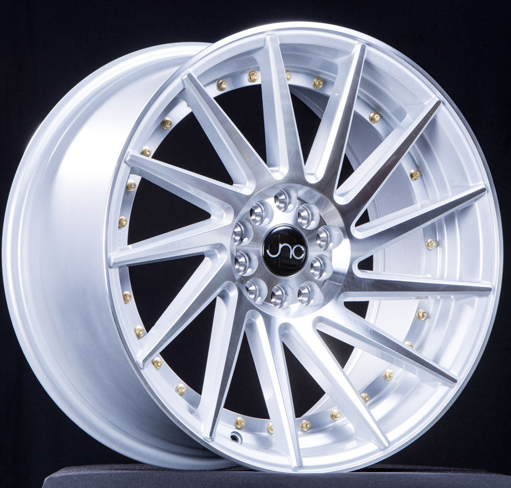 JNC051 Silver Machine Face / Gold Rivets