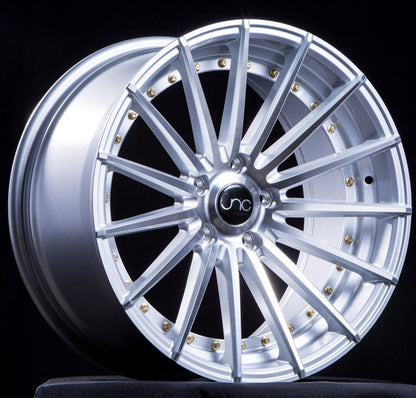 JNC042 Silver Machined Face Gold Rivets