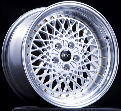 JNC045 Silver Machined Lip w/ Gold Rivets