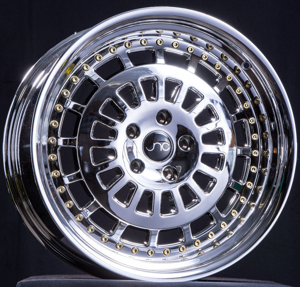 JNC046 Platinum w/ Gold Rivets
