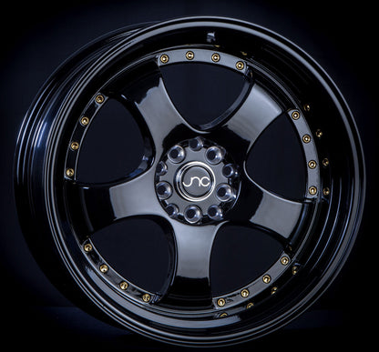 JNC017 Gloss Black w/ Gold Rivets