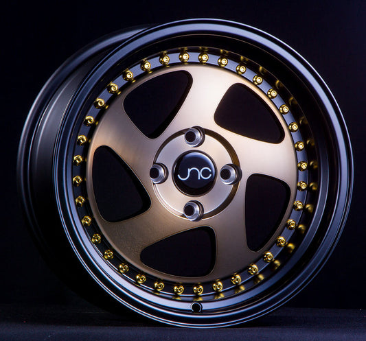 JNC034 Matte Bronze Black Lip Gold Rivets