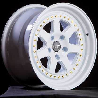 JNC048 WHITE WITH GOLD RIVETS