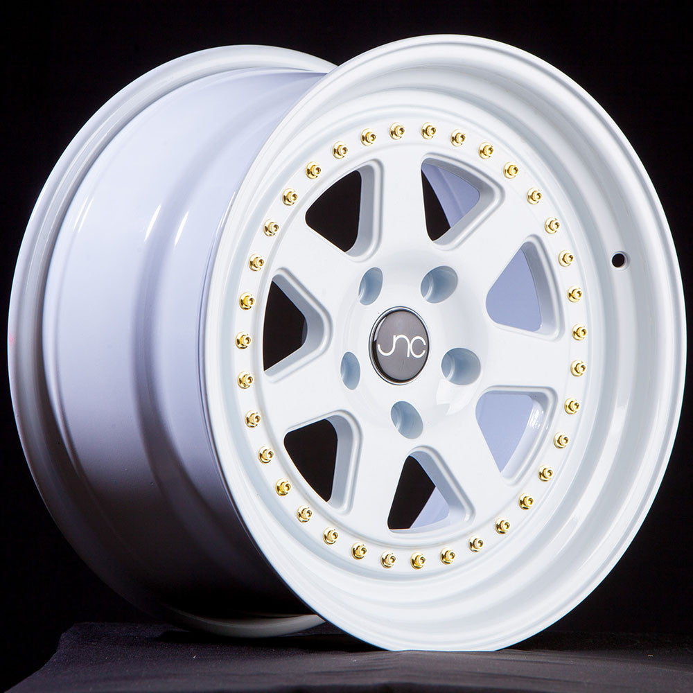 JNC048 WHITE WITH GOLD RIVETS