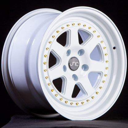 JNC048 WHITE WITH GOLD RIVETS