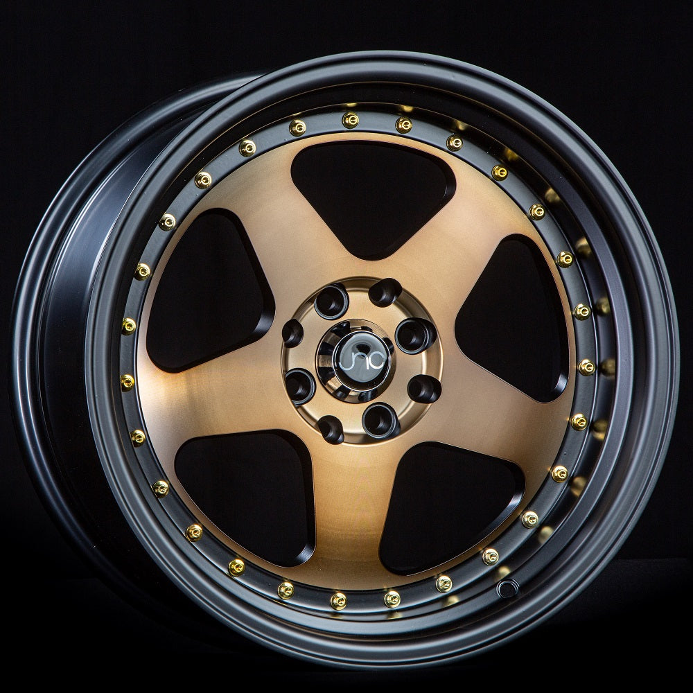 JNC010 Matte Bronze Black Lip Gold Rivets