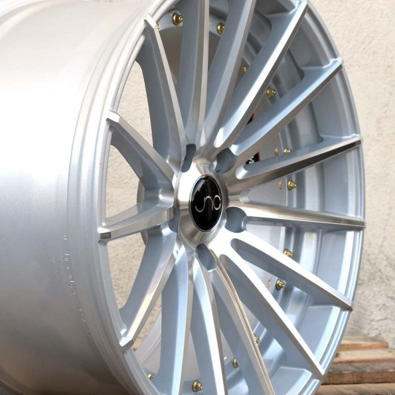 JNC042 Silver Machined Face Gold Rivets