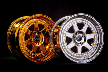 JNC048 WHITE WITH GOLD RIVETS