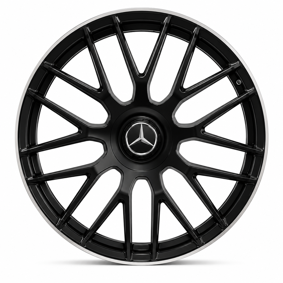 C63 AMG Style Wheels Matte Black Machined Lip | MB03