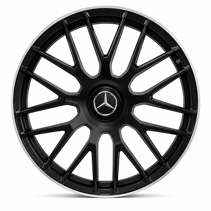 C63 AMG Style Wheels Matte Black Machined Lip | MB03