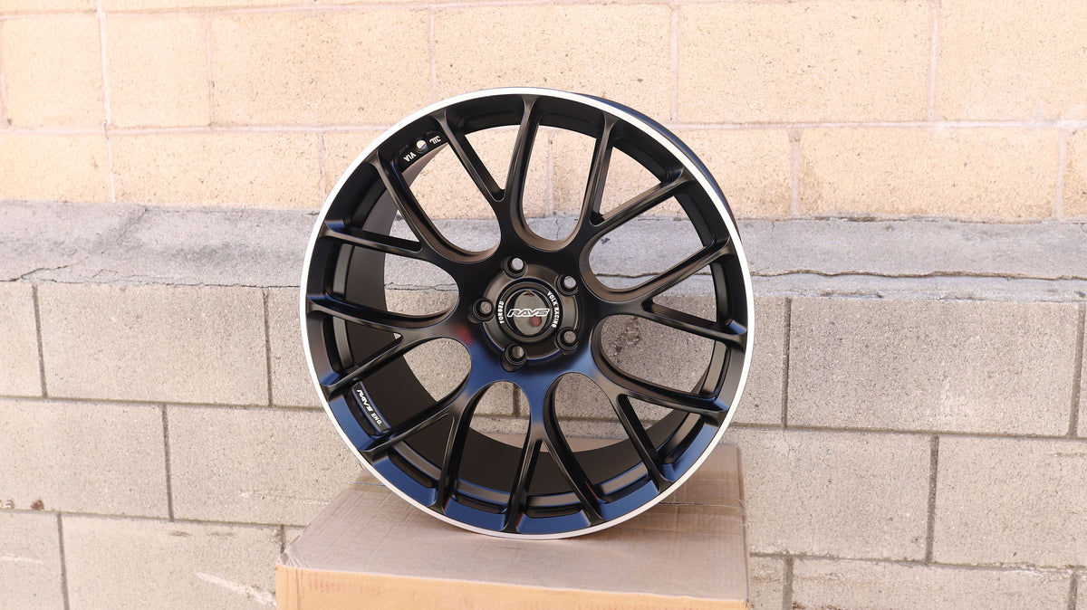VOLK RAYS G16 Style Wheels Satin Black Machined Lip | RA-3
